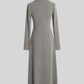 Grey Knitted Midi Dress