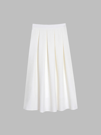 White Knife Pleated Skirt
