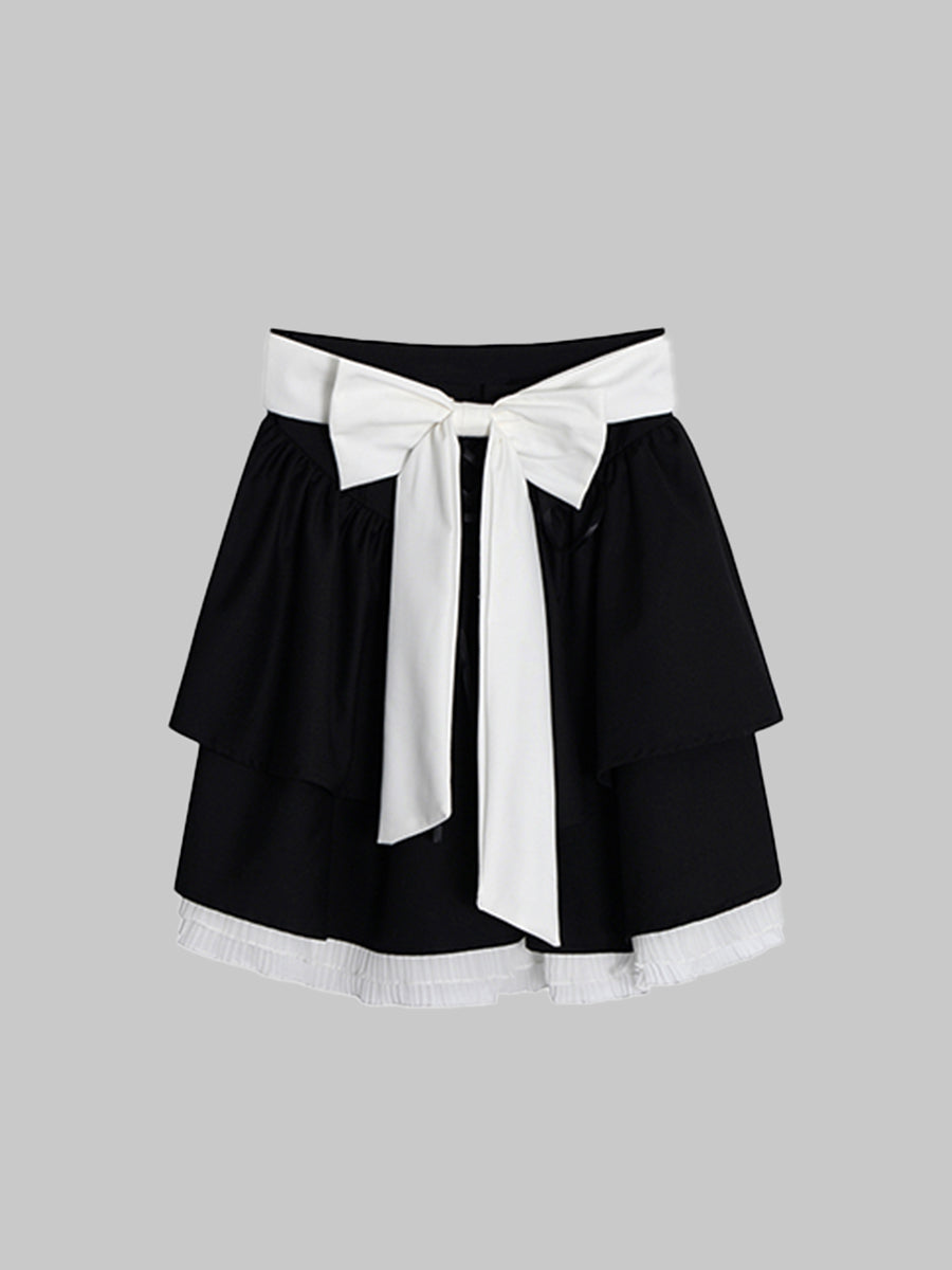 Black and White Bow Skirt