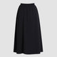 Black Elastic Midi Skirt