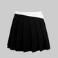 Black and White Top + Irregular Pleated Skirt Set