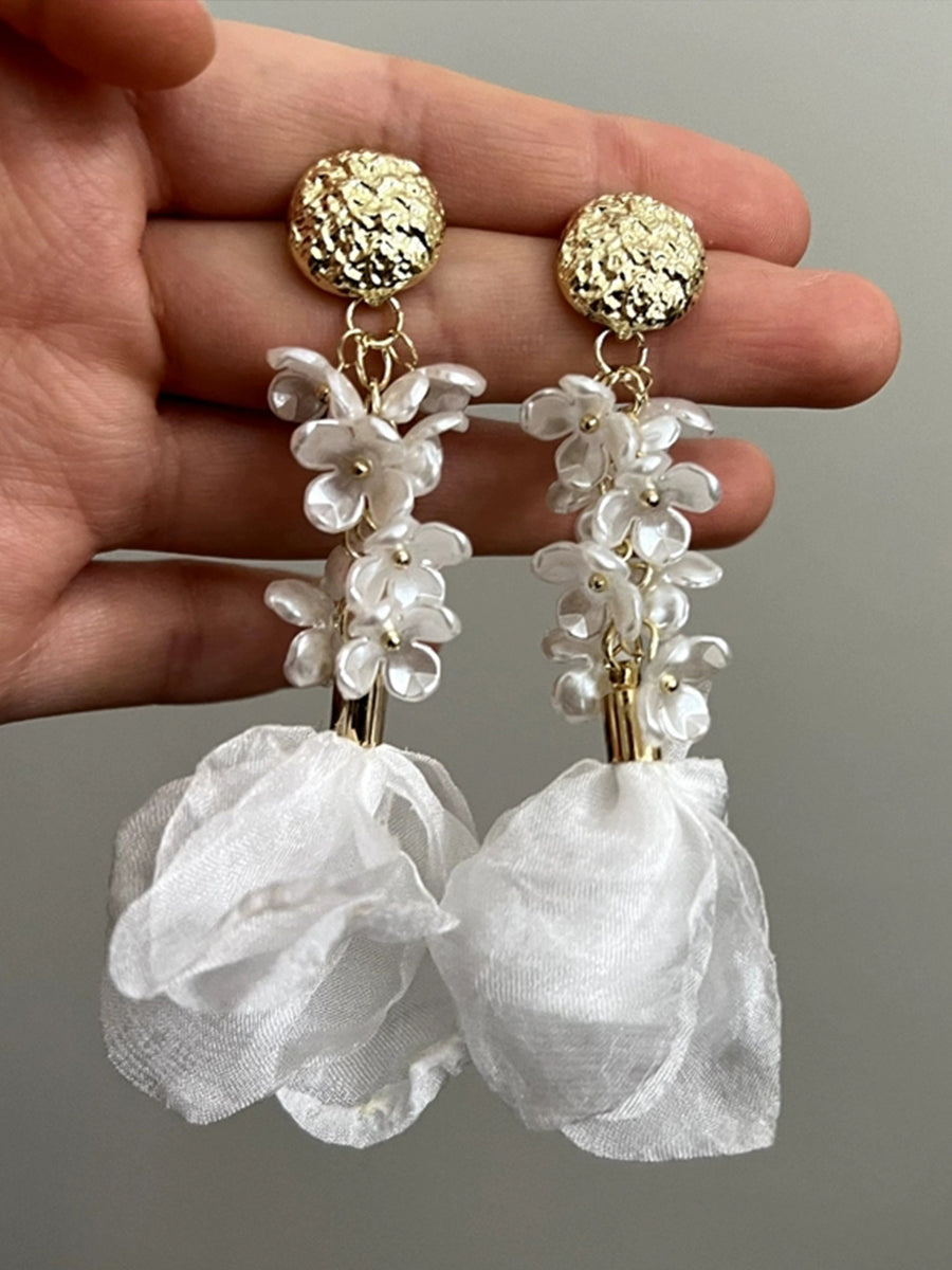 Chiffon Floral Patchwork Earrings