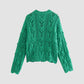 Green Hollow Knit Sweater