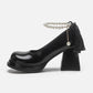 Chunky Heeled Ankle Strap Mary Jane Pumps
