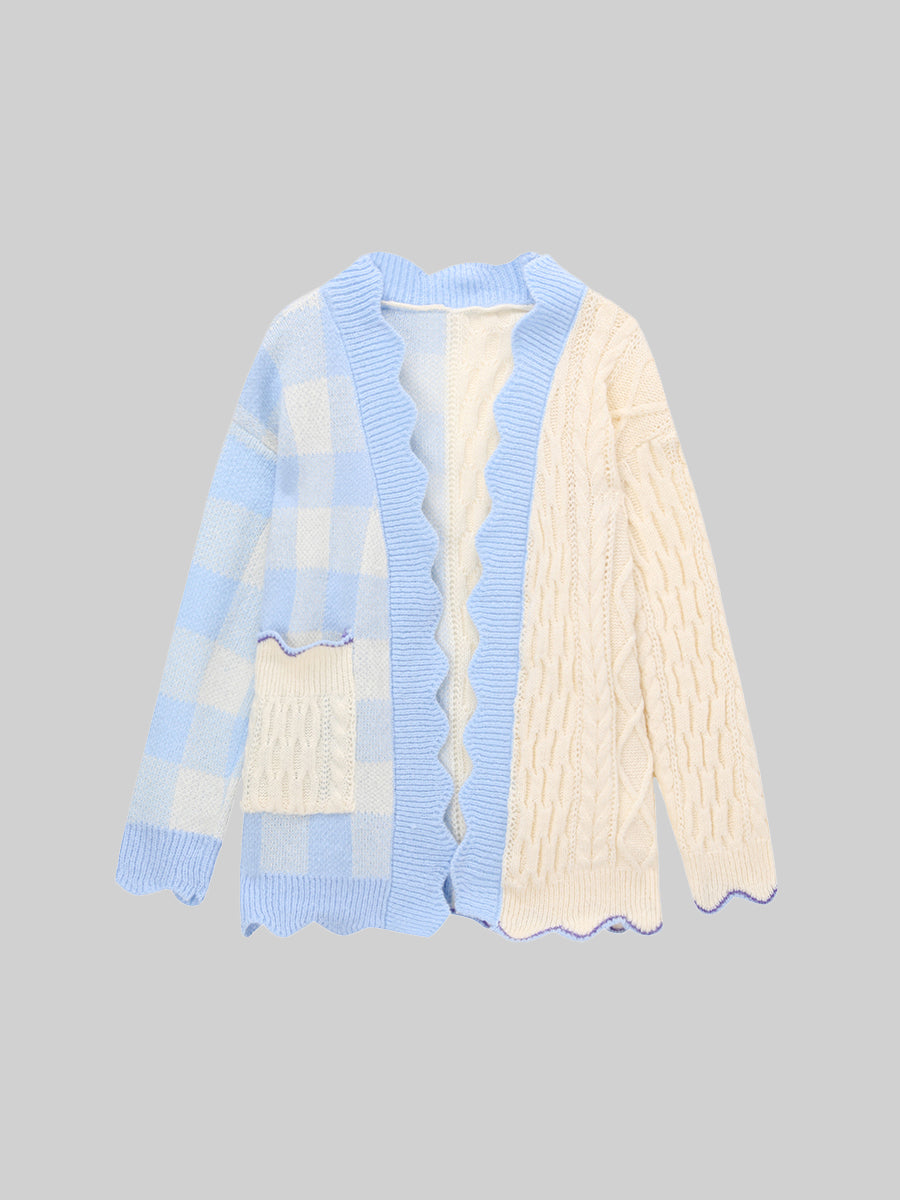 Patchwork Knitted Cardigan&Sweater