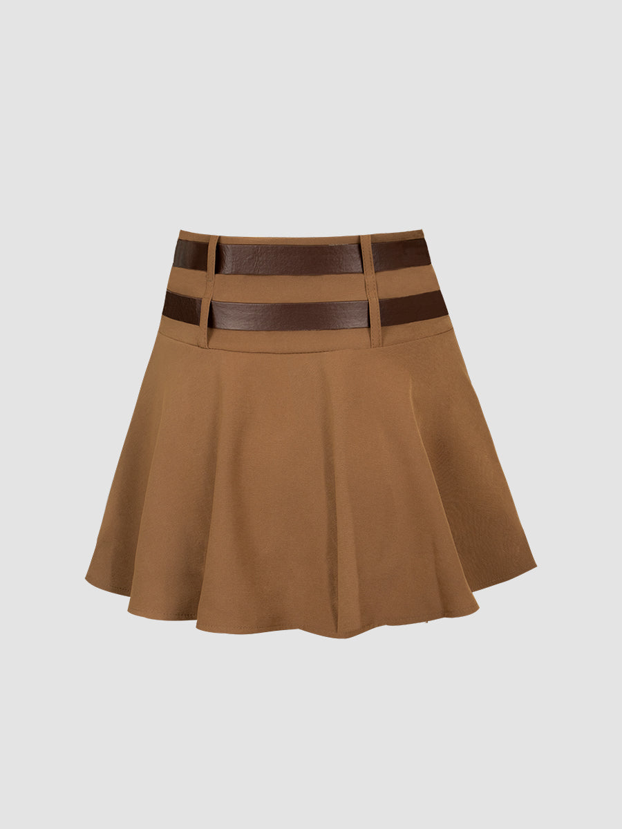 Sweet High Waist Pleated Skirt A-line Skirt
