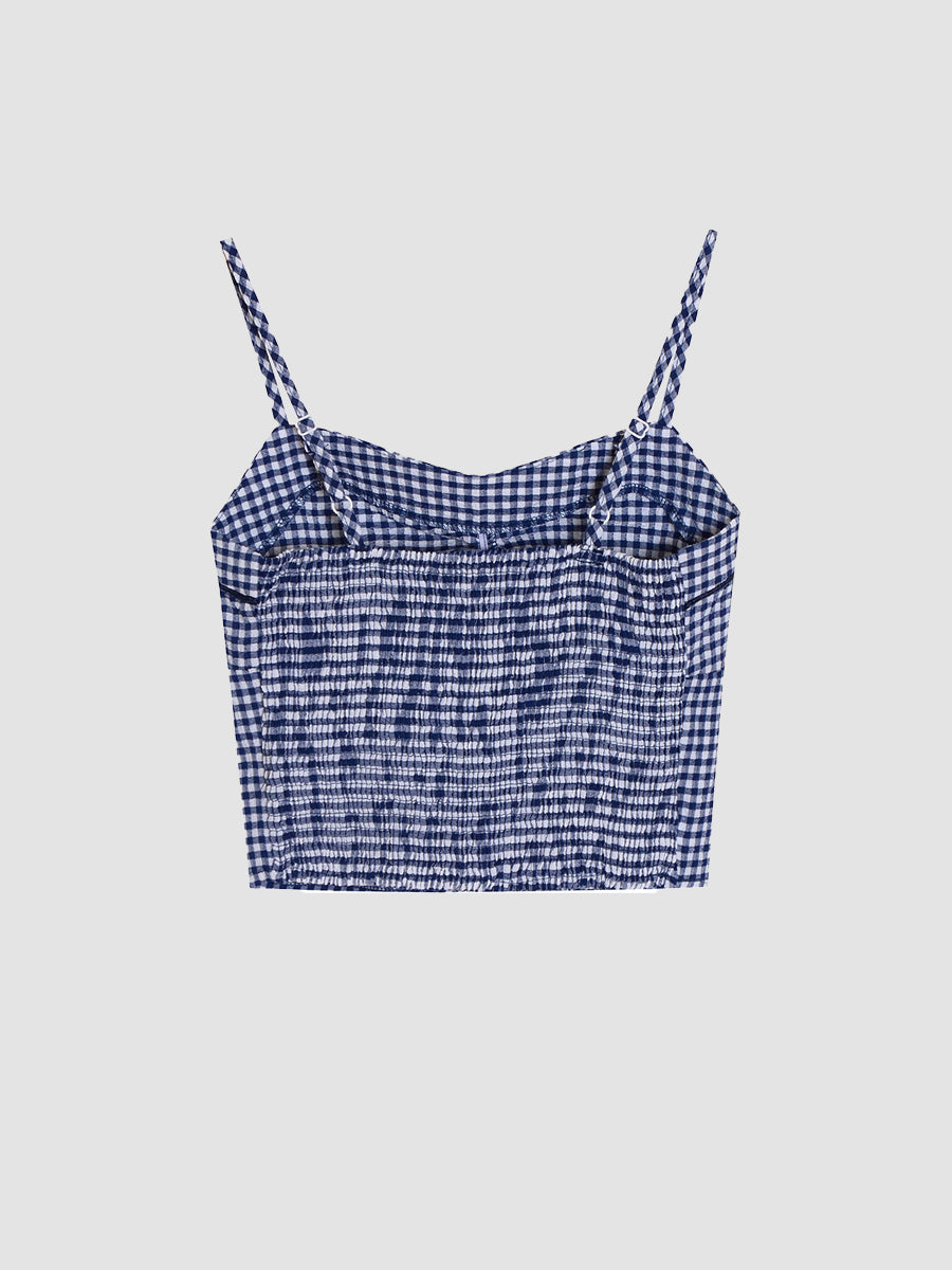 Blue Plaid Camisole Top