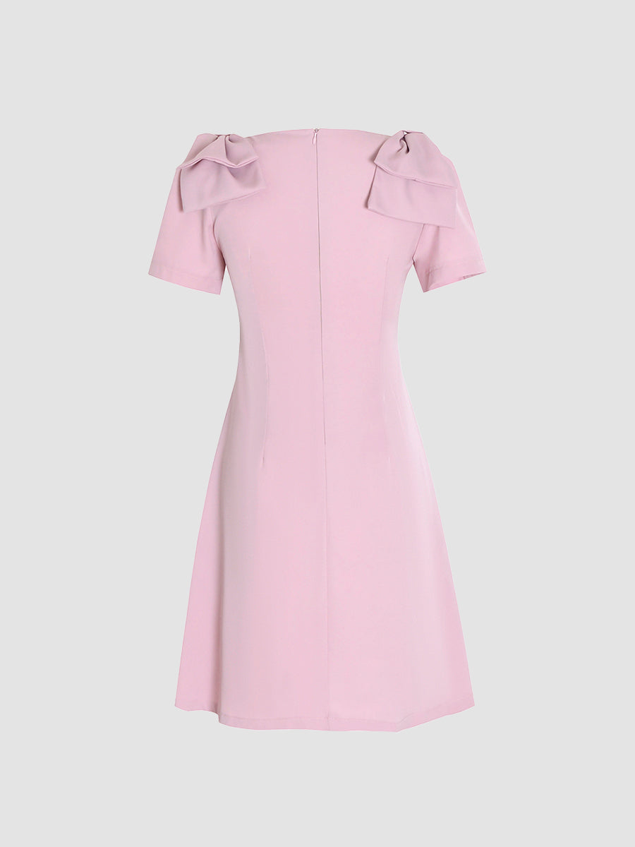 Elegant Dinners Slim Bow Pink Dress