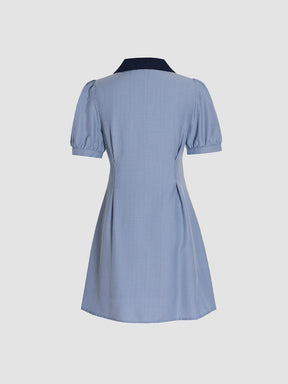 Blue Plaid Strappy Dress