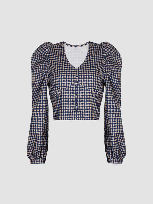 V-neck Puff Sleeve Top