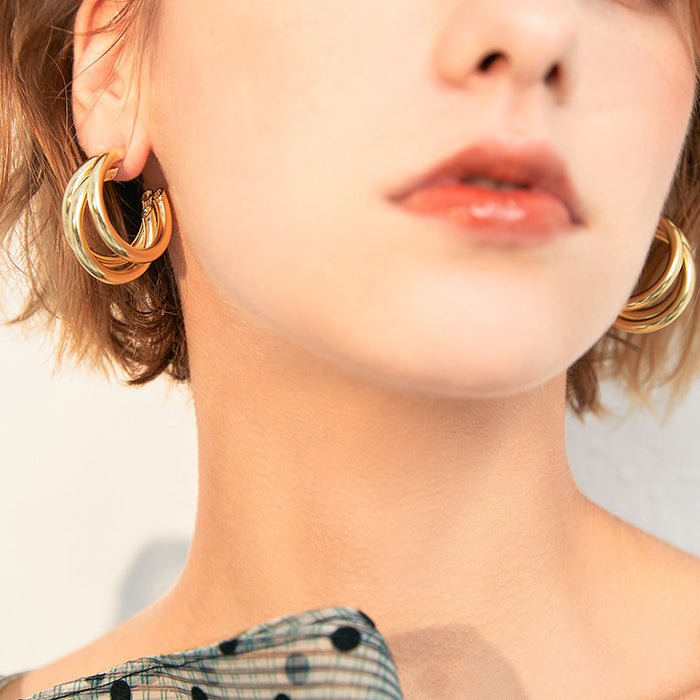 C-shaped Half Circle Earrings
