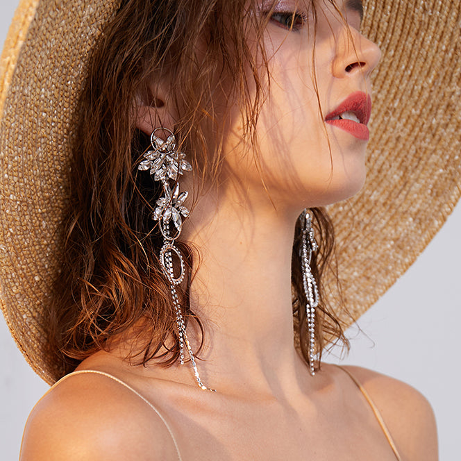 Ring Tassel Long Earrings