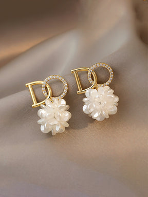 White Camellia Earrings