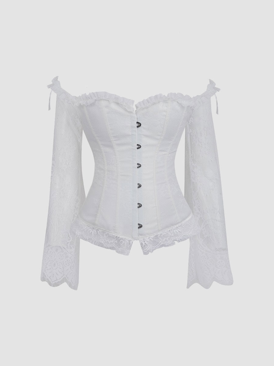Lace Long Sleeve Corset Top