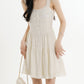 White Pleated Loose Soft Camisole Dress
