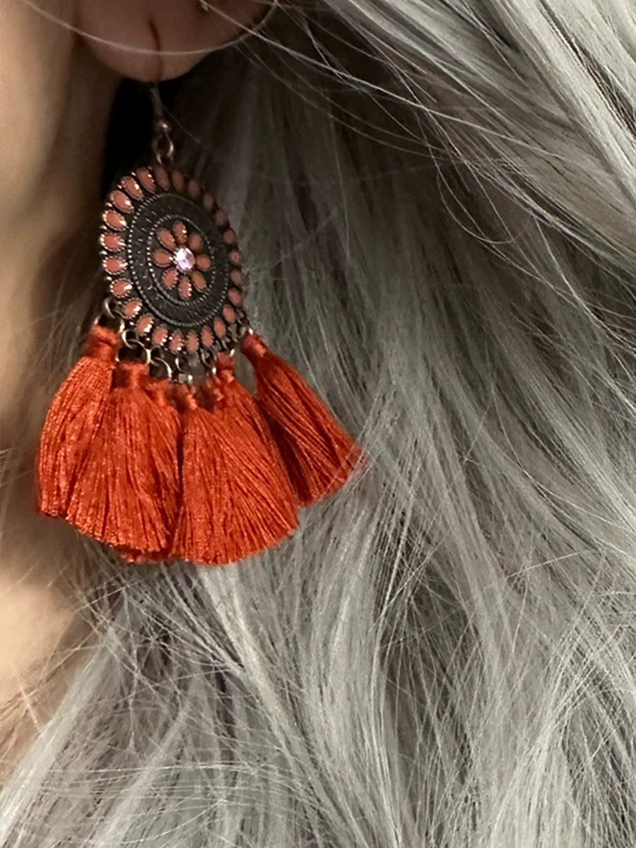 Vintage Dreamcatcher Tassel Earrings