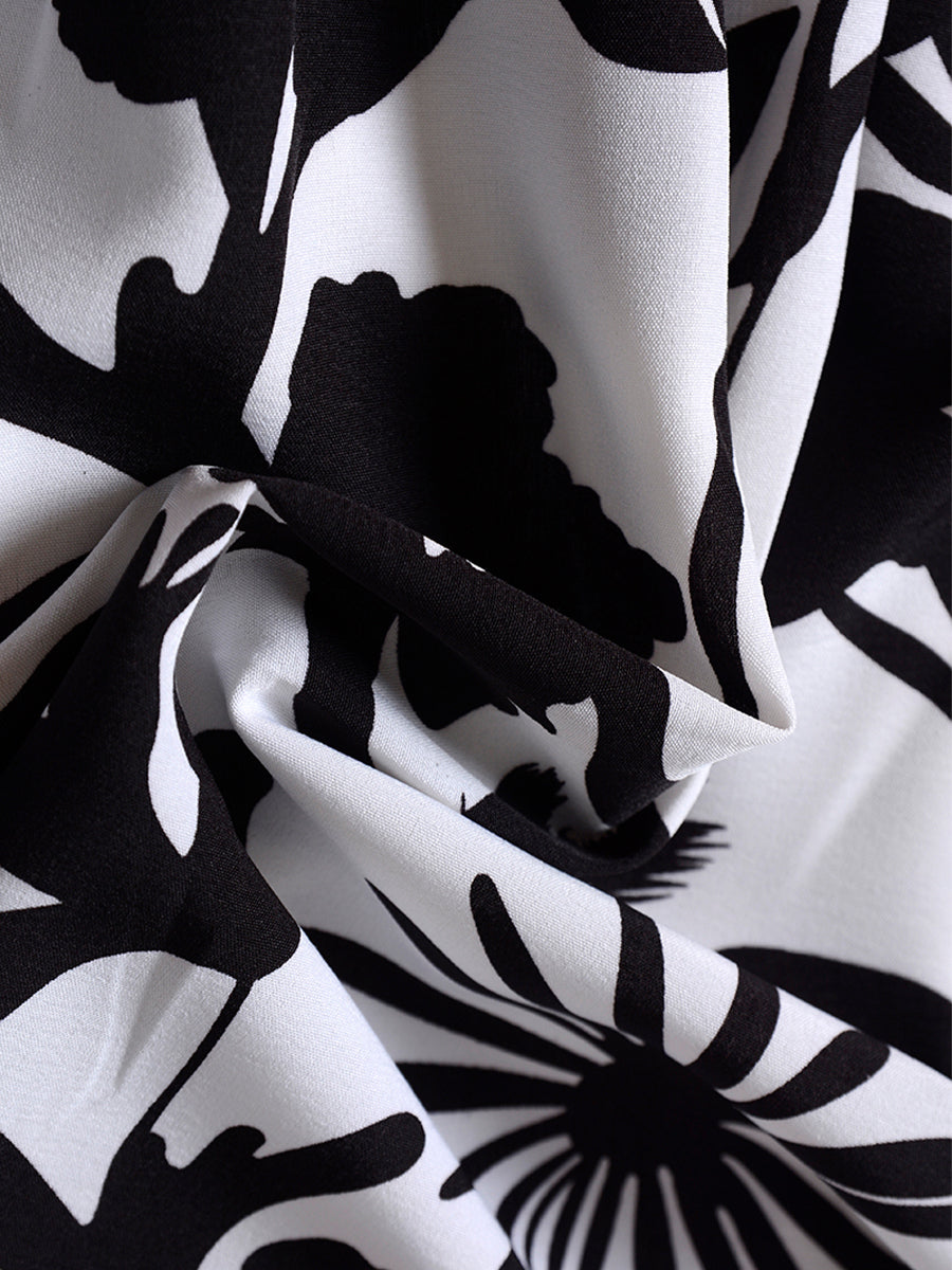 Bow Black And White Halter Dress