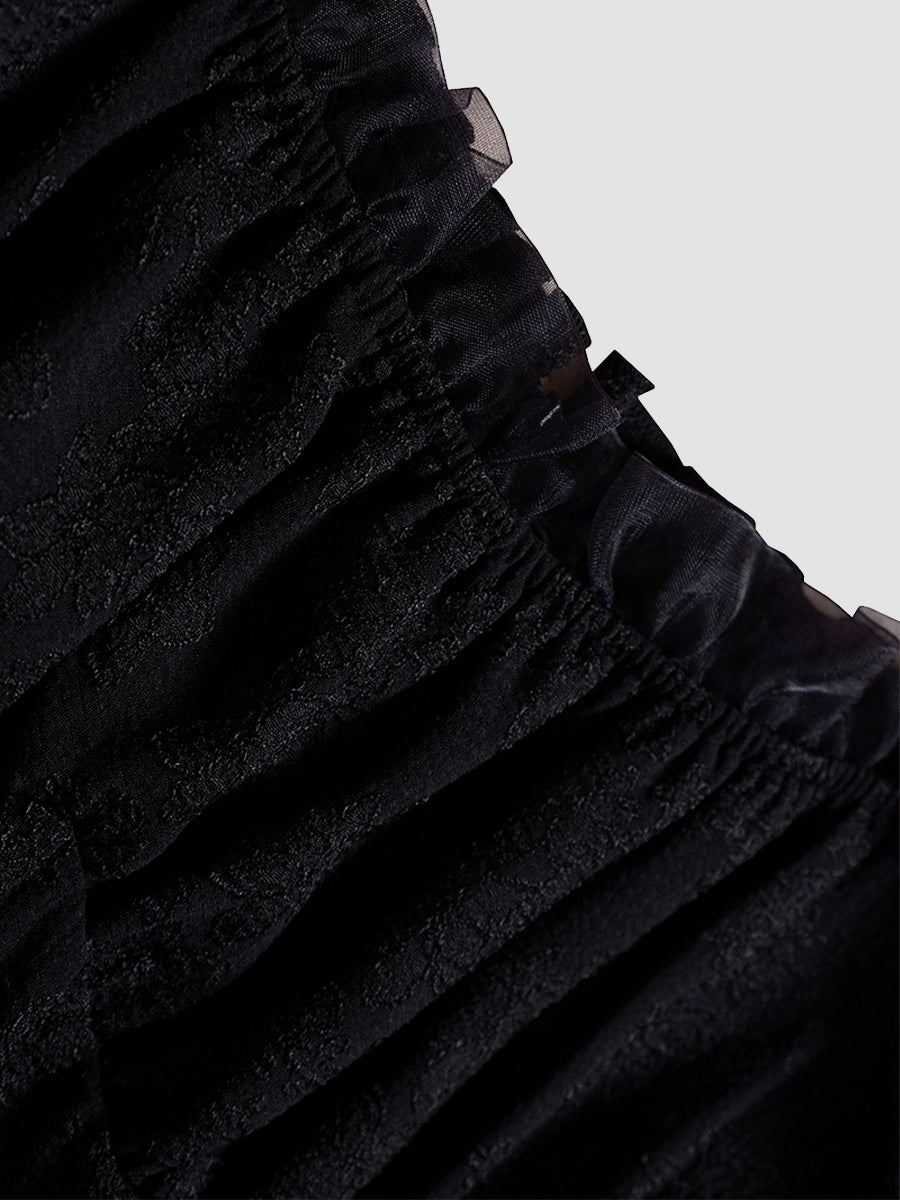 Vintage Jacquard Double Puff Dress