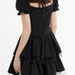 Black Lace Puffy Dress