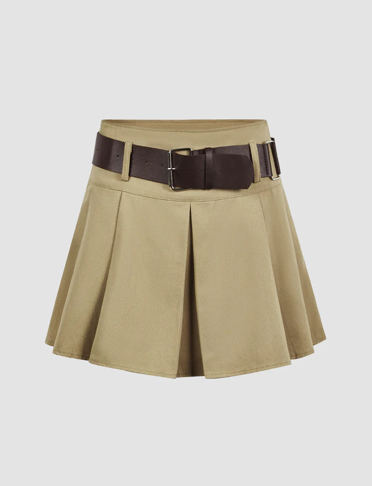 Ruffled Top&Pleated Skirt Set