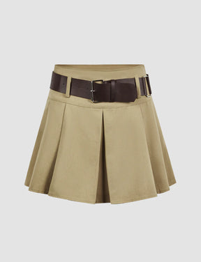 Ruffled Top&Pleated Skirt Set