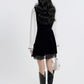 Lace Black Velvet Dress
