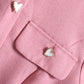 Love Button Pink Woven Dress