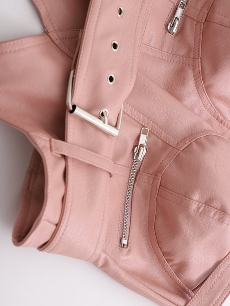 PU Leather Slim Fit Bralette Top