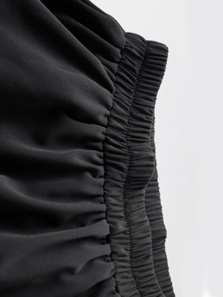 Black Double Hem A-line Skirt