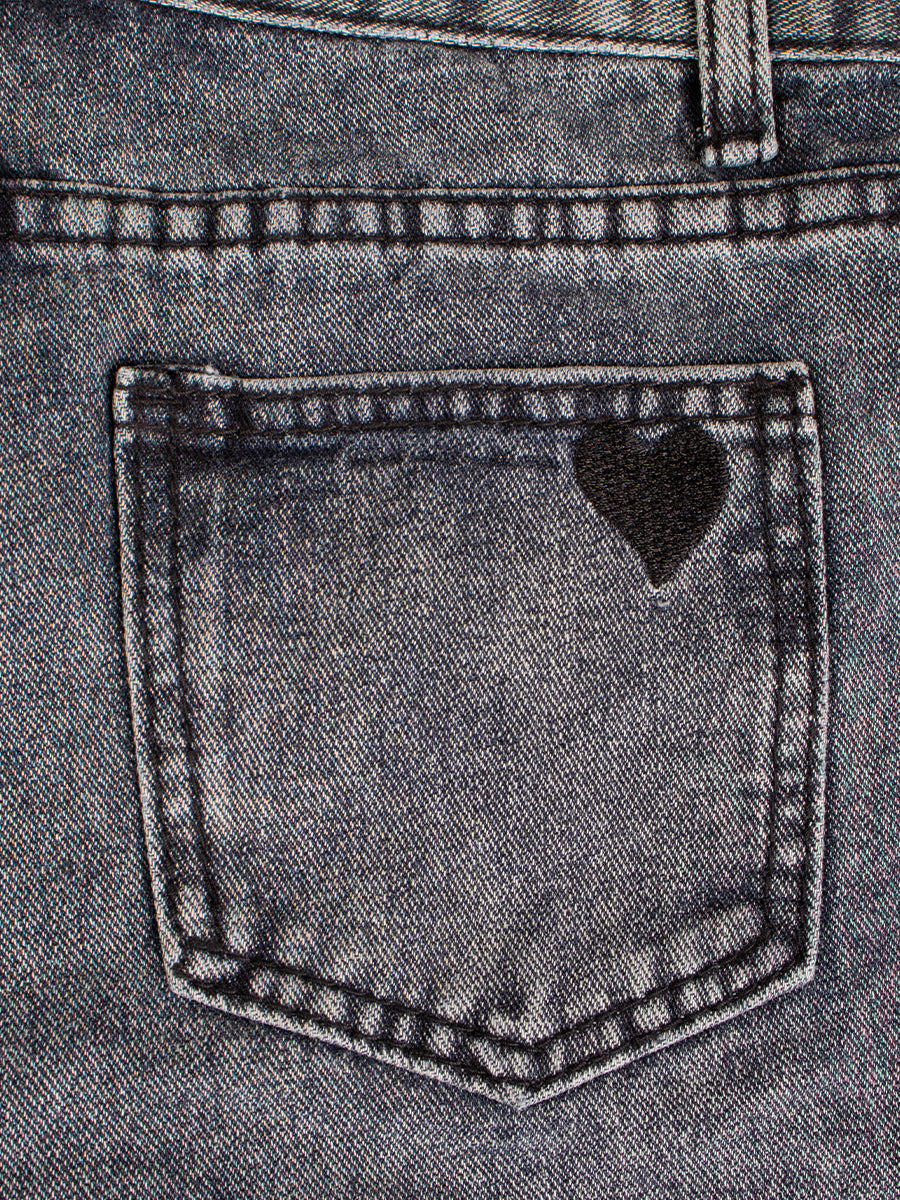 Love Embroidery Denim Shorts Pants