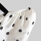 Black And White Polka Dot Knitted Patchwork Dress
