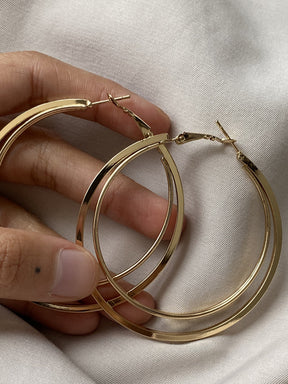 Dual Circle Gold and Silver Earrings