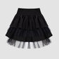 Black Blazer with Chain Belt + Puffy Skirt Set