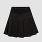 Corduroy Pleated Skirt with Belt