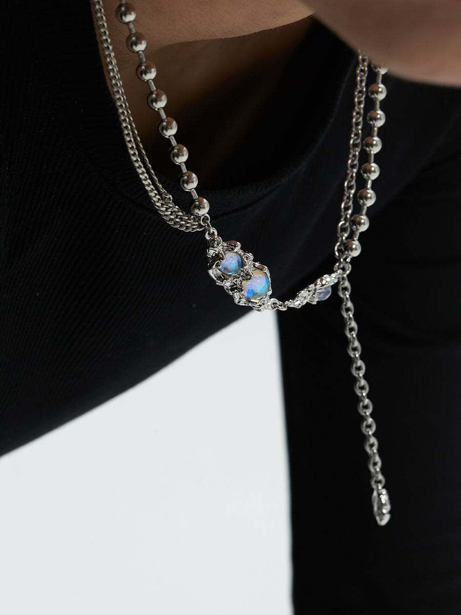Unique Moonstone Silver Necklace