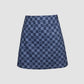 Love Blue Plaid Denim Cami&Skirt Set