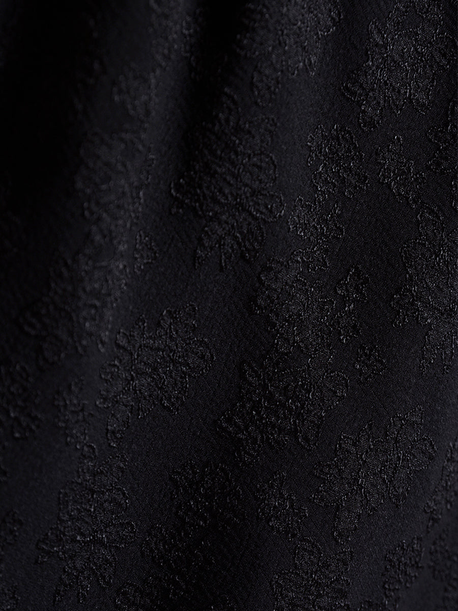 Vintage Jacquard Double Puff Dress