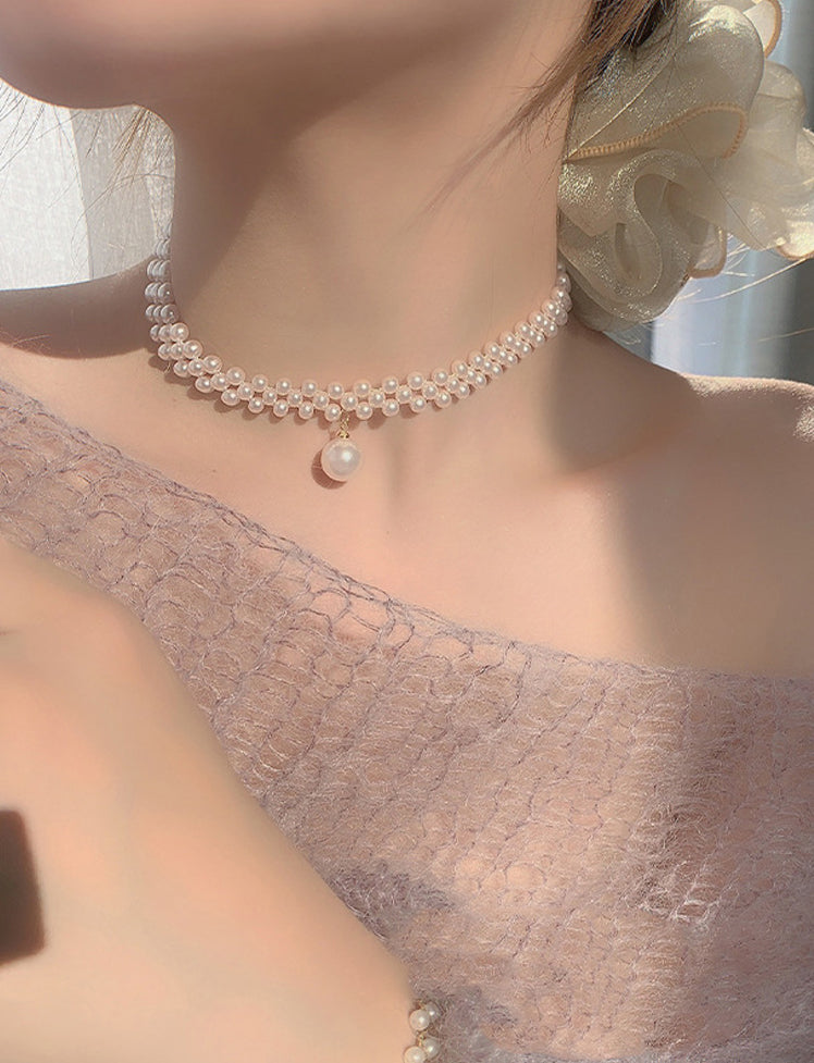 Woven Pearl Necklace