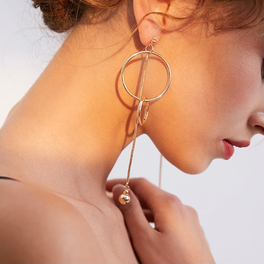 Double Hoop Tassel Earrings