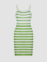 Color Crochet Stripe Cami Dress
