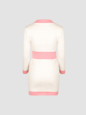 Pink & White Knitted Dress
