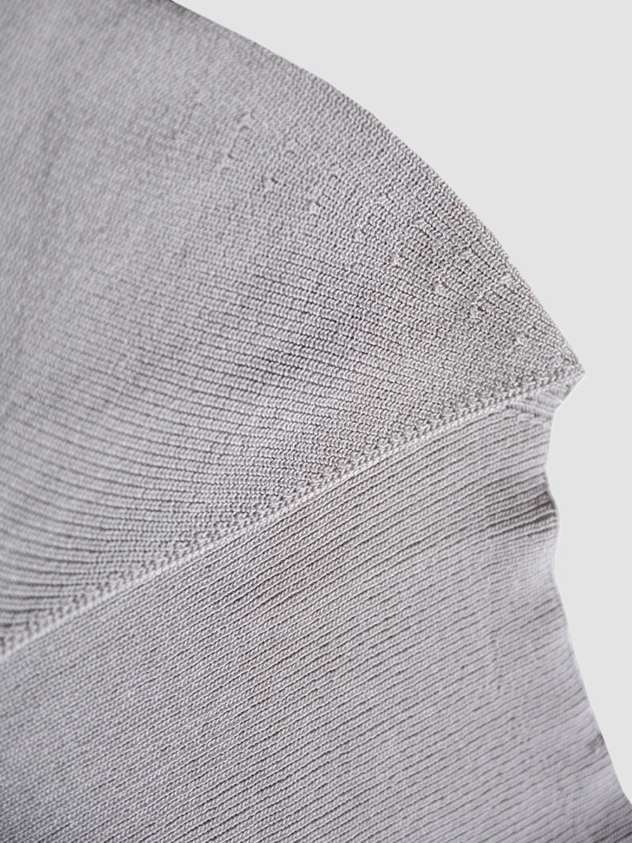 Gray Knitted Slim Midi/Short Dress