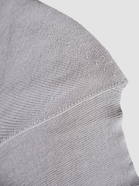 Gray Knitted Slim Midi/Short Dress