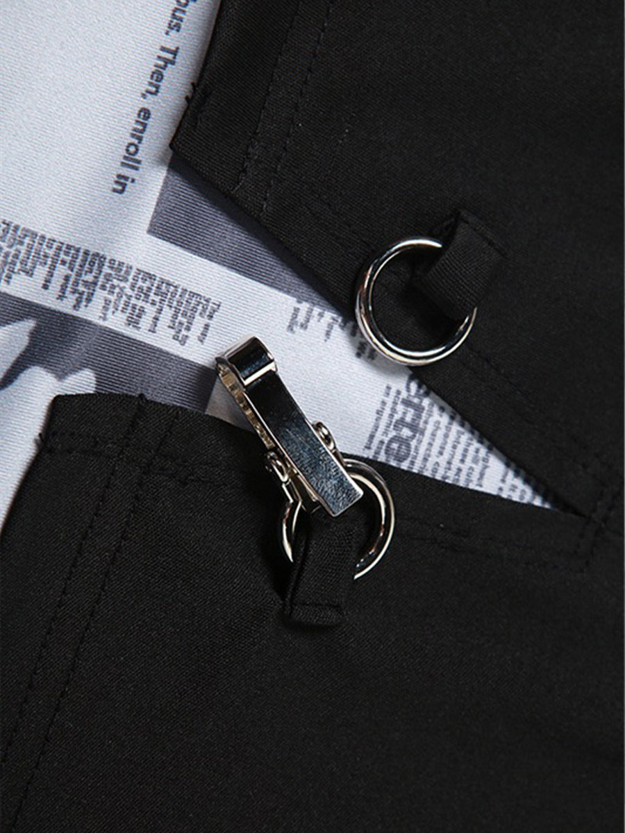 Patchwork Magazine Black Hip Skirt