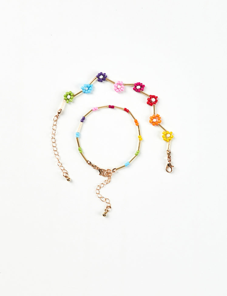 Ethnic Colorful Double Necklace Bracelet