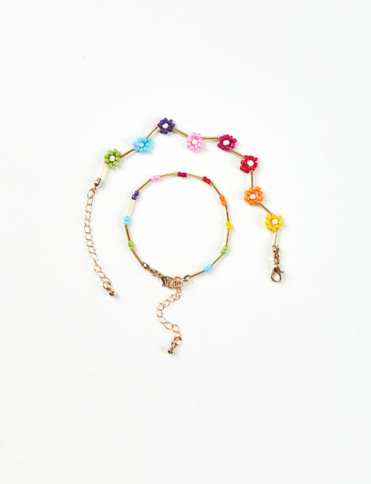 Ethnic Colorful Double Necklace Bracelet
