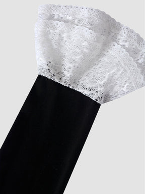 Black Velvet Lace Top&Skirt Two-piece Set