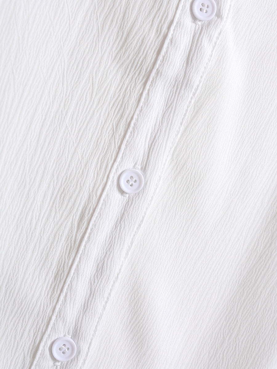 Palace Lace Collar Button White Dress