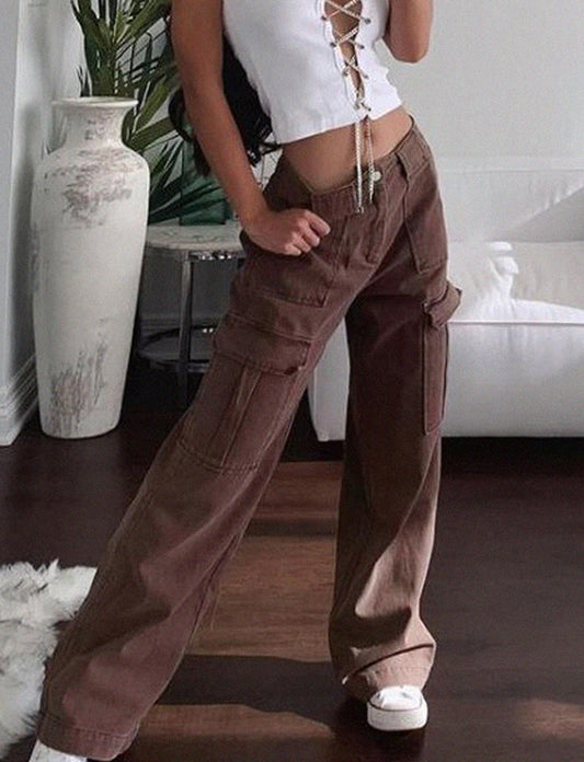 Pocket Cargo Denim Pants