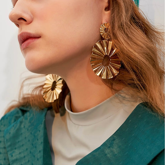 Pleated Circle Earrings